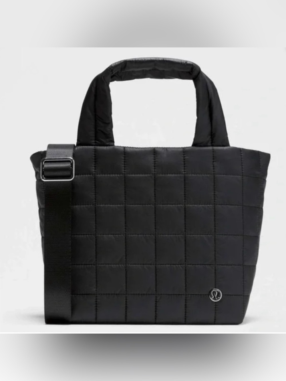 lululemon athletica Black Quilted Grid Tote Crossbody 7L